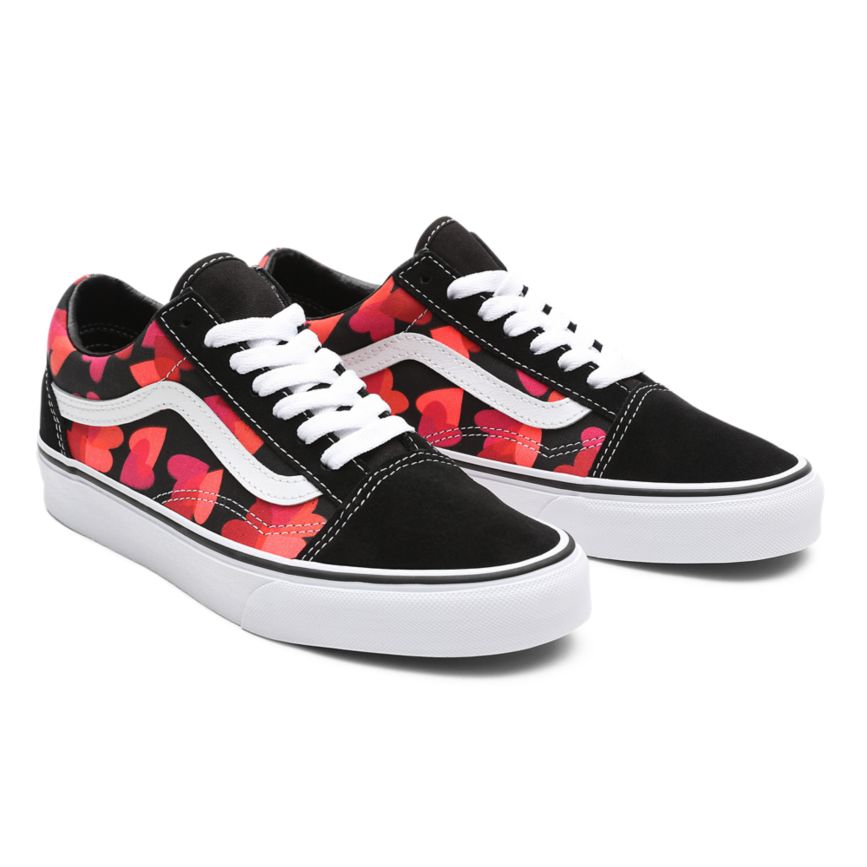 Vans Valentines Hearts Old Skool Dam Svarta/Fuchsia Lila - Vans Låga Skor Outlet Sverige (TLEQP8263)